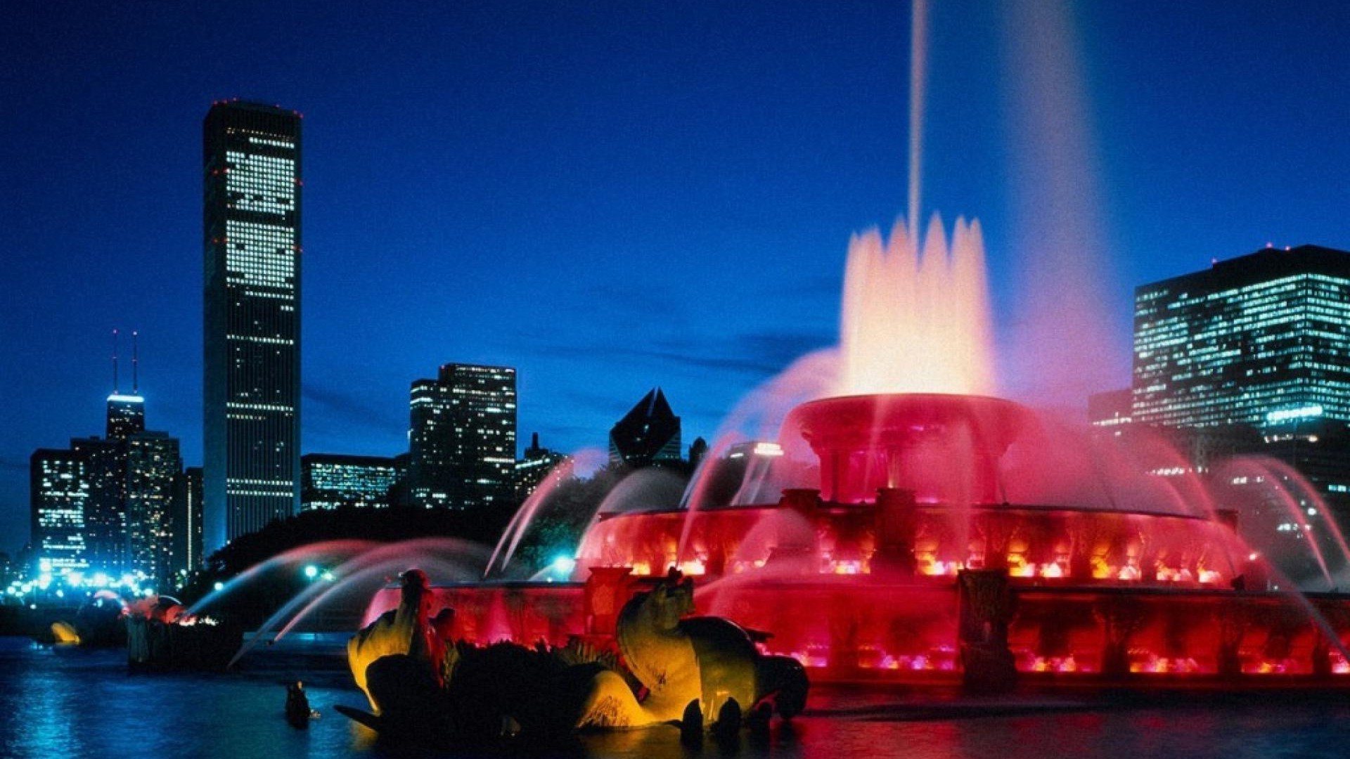 город центр города небоскреб город вечером сумрак путешествия скайлайн архитектура дом городской свет улица закат мост воды отражение подсветкой река небо