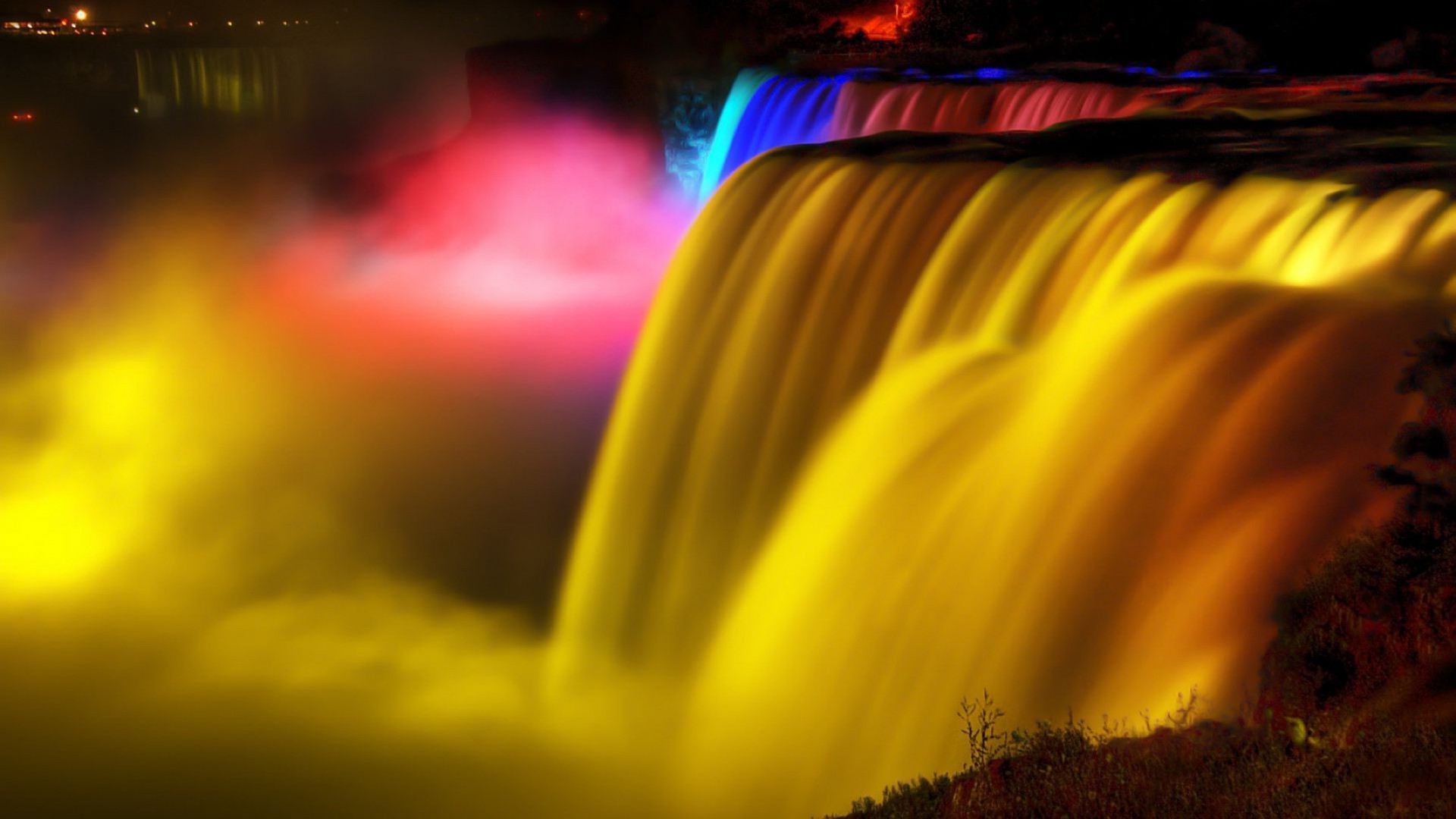 waterfalls blur abstract art flame light texture color luminescence flash motion