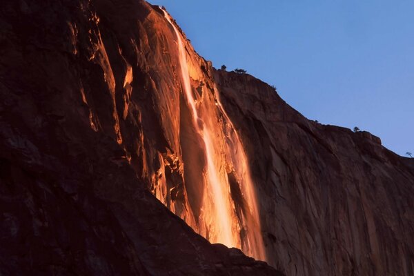 Mountain waterfall outdoors