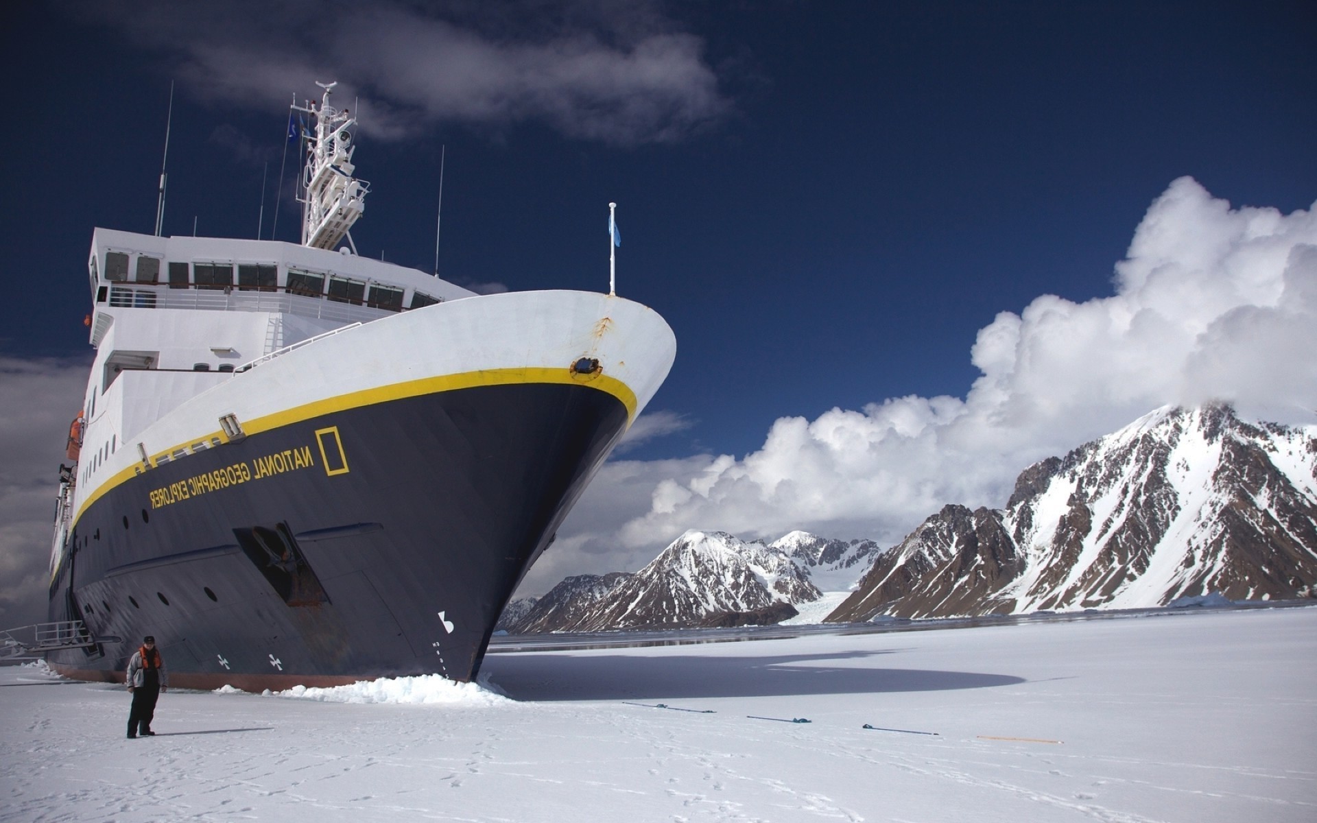 eisbrecher schnee winter eis reisen himmel auto transportsystem berge im freien sport wasser kälte