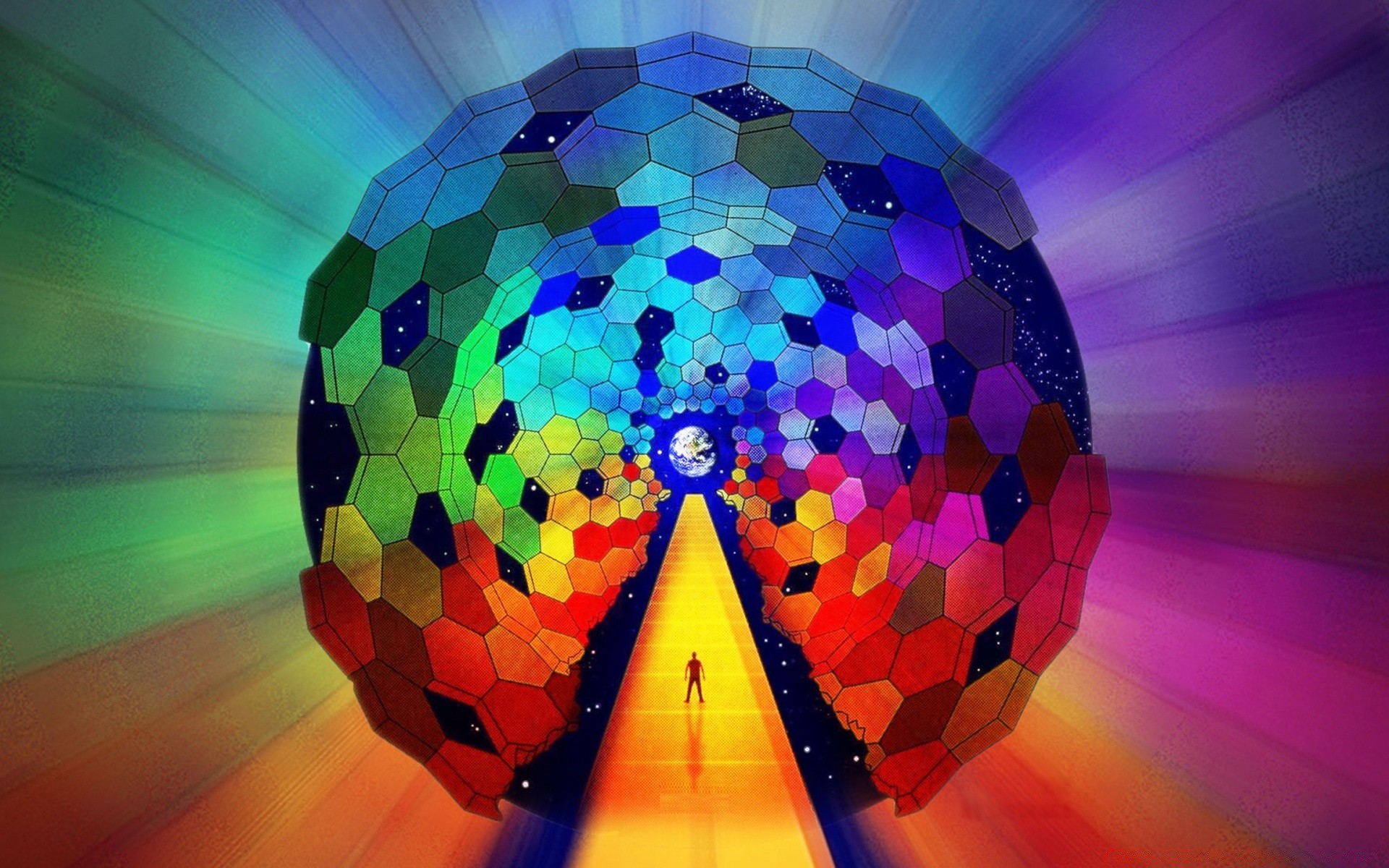 rainbow abstract futuristic ball-shaped bright illustration business