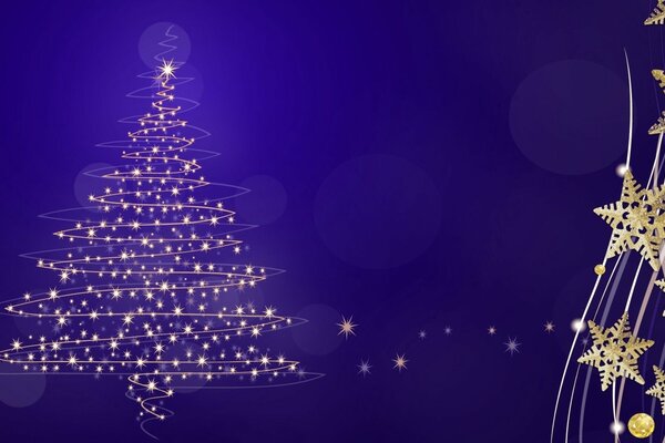 A Christmas tree drawn from a thousand stars