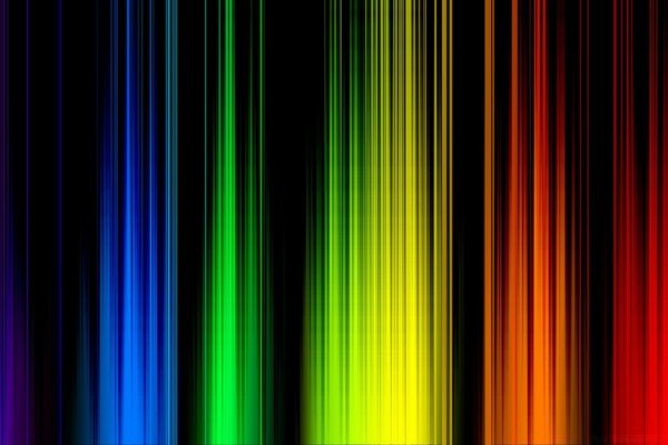 Combinación de colores iridiscentes en una línea