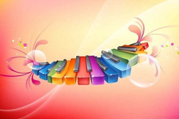 Clavier de piano arc-en-ciel