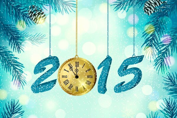 The mechanical clock counts down the minutes until the beginning of the new year