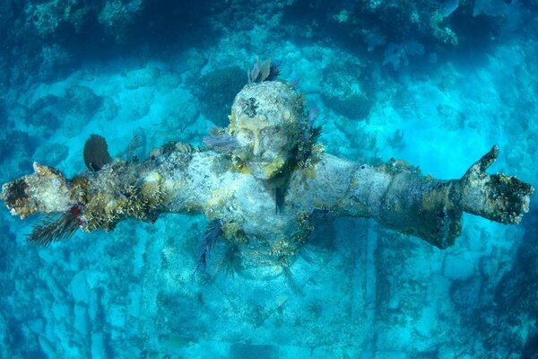 Statua perduta sul fondo dell oceano