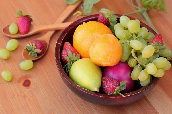 Nature morte de fruits dans une assiette