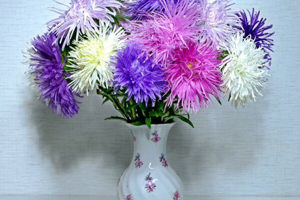 Asters in a pot or autumn motifs