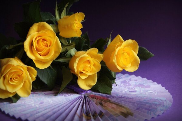 Fleurs roses jaunes belles pour un bouquet d anniversaire