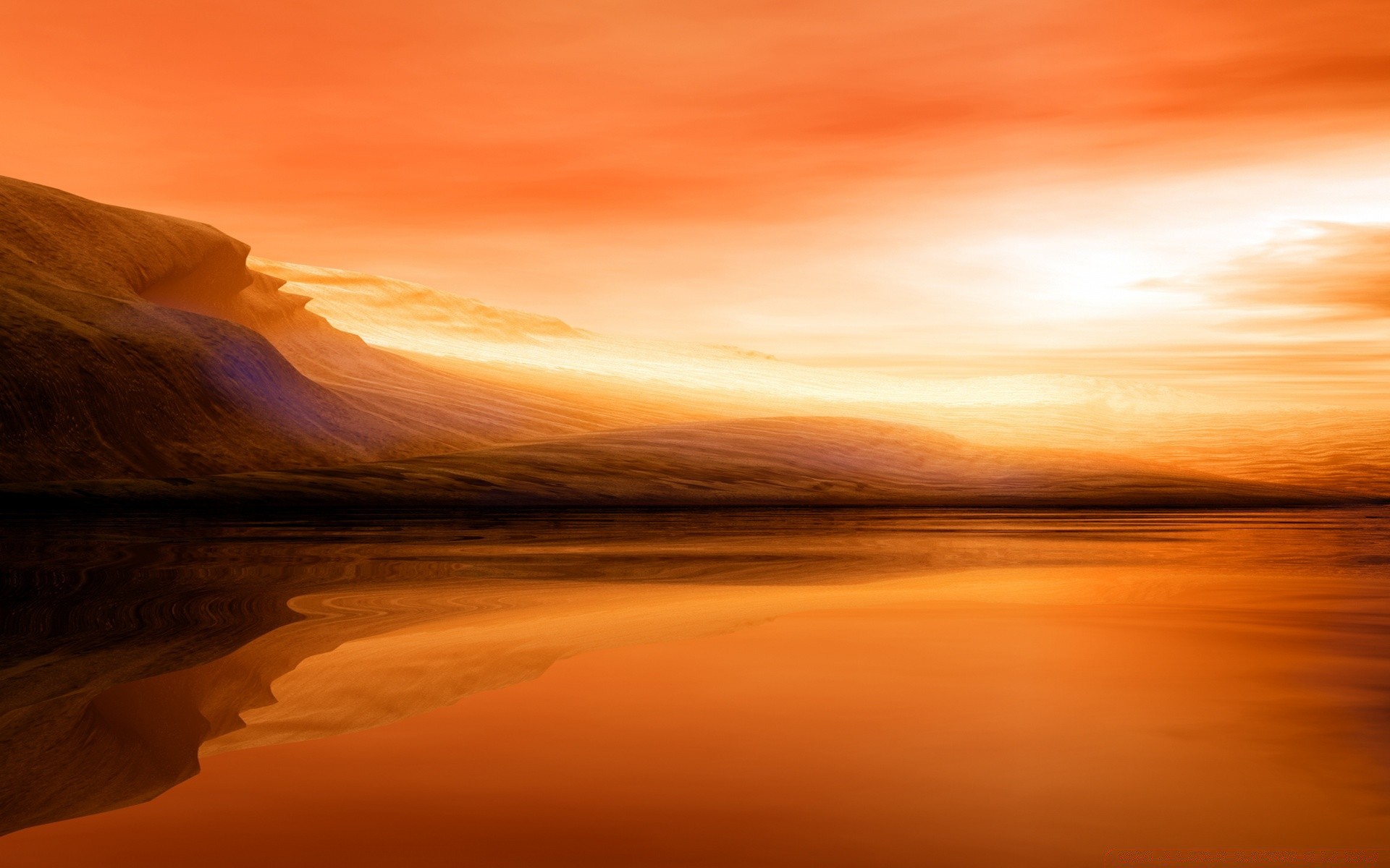 gráficos en 3d puesta de sol amanecer agua noche crepúsculo playa sol cielo mar océano viajes paisaje