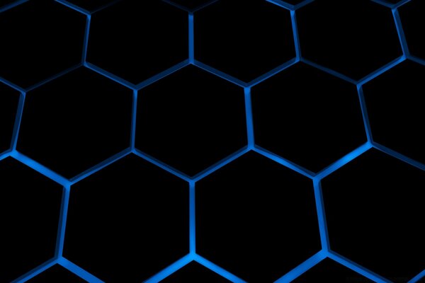 Neon honeycomb on a black background