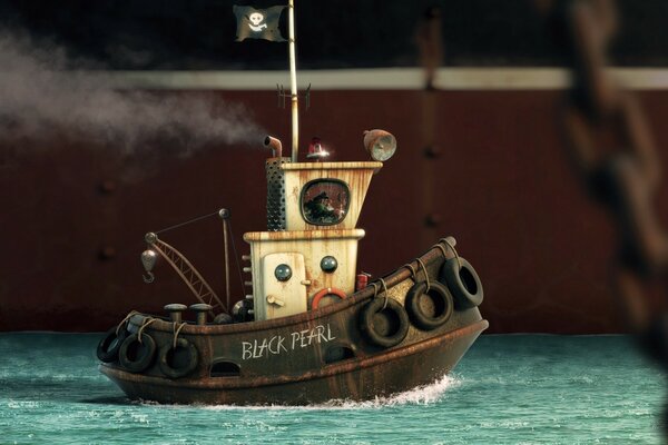 Figurine d un vieux bateau à vapeur sur l eau