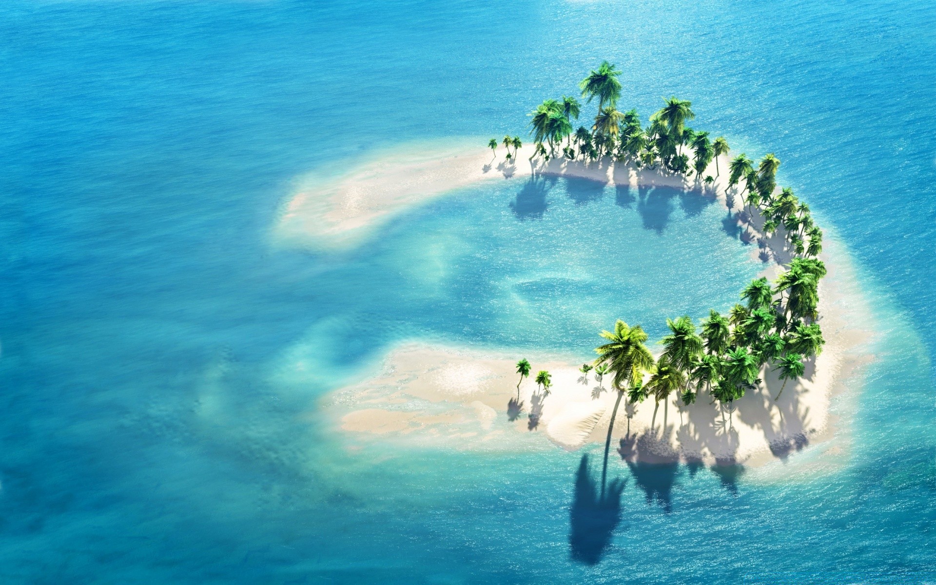 3d graphics water travel seashore tropical island beach ocean sea summer idyllic turquoise seascape vacation exotic lagoon resort relaxation sand sky