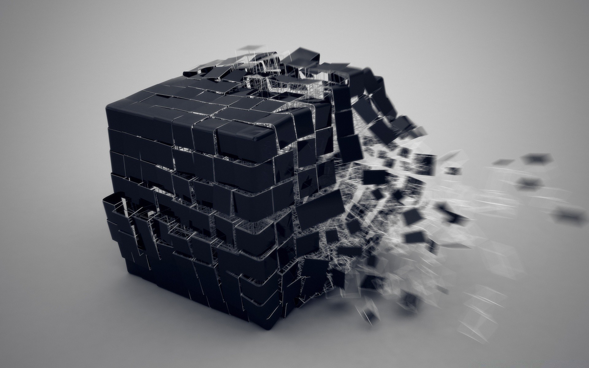 3d graphics cube monochrome