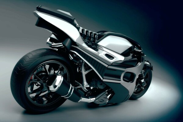 3-d graphics of a modern racing motorcycle