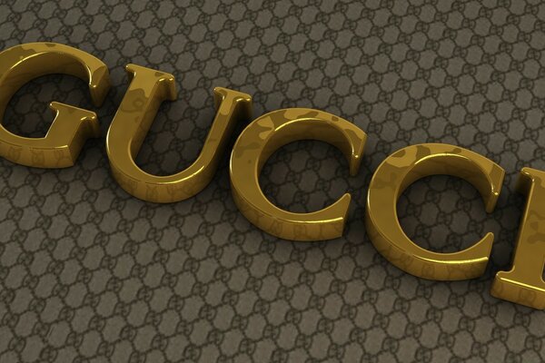 Gucci brand three-dimensional gold letters