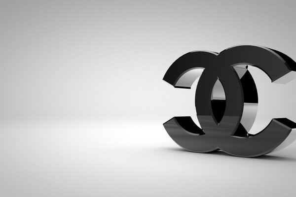 Chanel-Logo glänzend schwarz