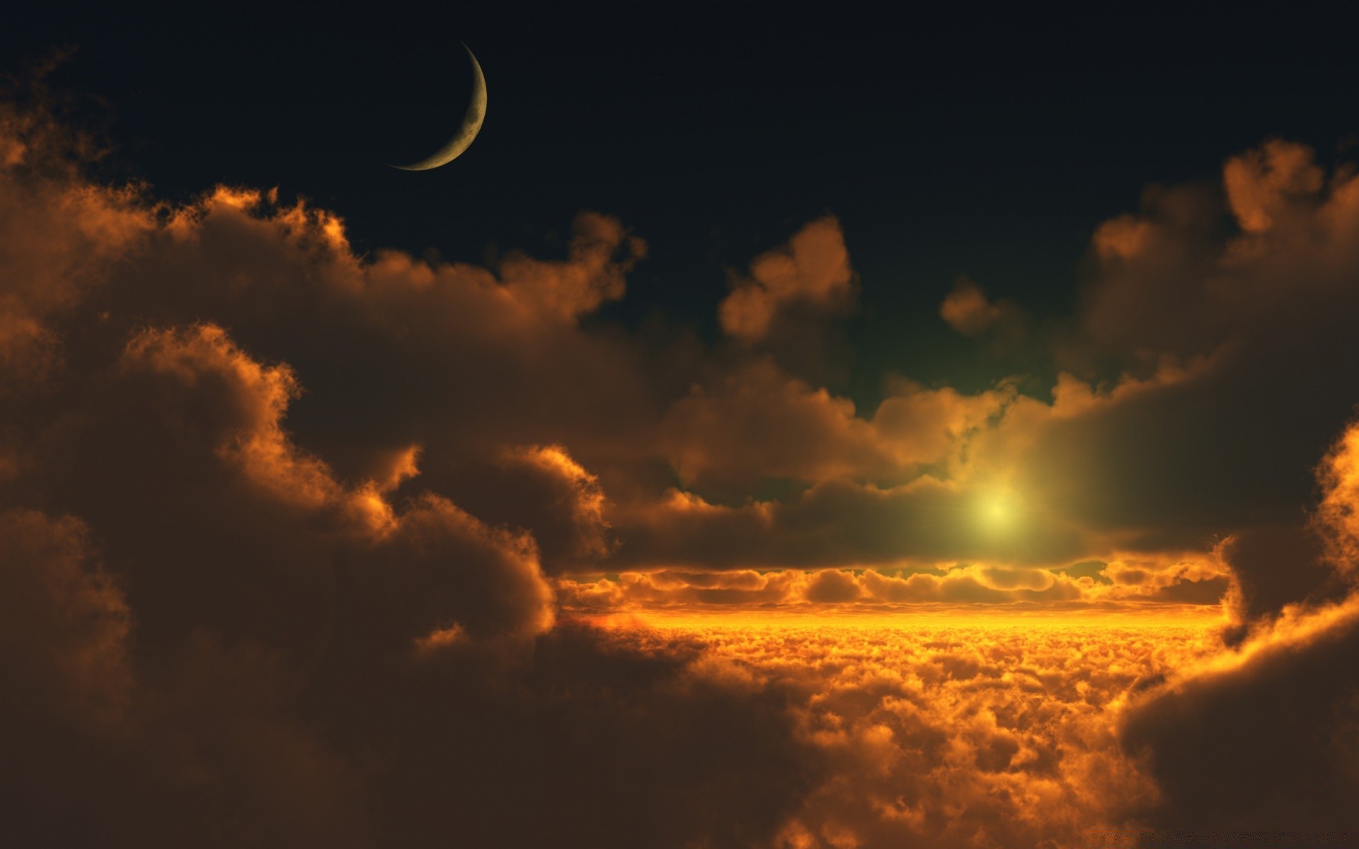 gráficos en 3d puesta de sol cielo noche crepúsculo sol silueta amanecer luz paisaje retroiluminado tiempo buen tiempo nube tormenta naturaleza al aire libre escénico dramático