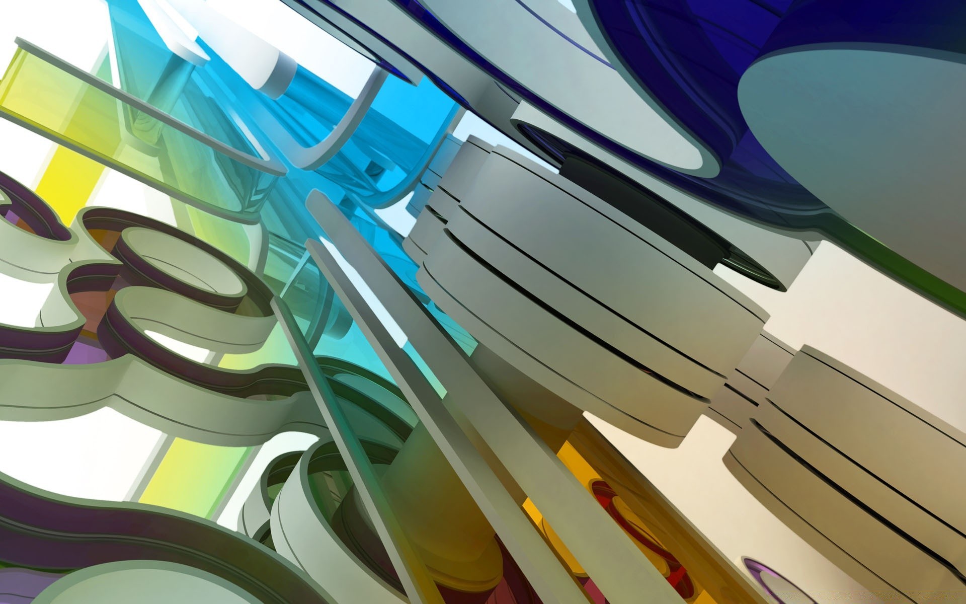 3d graphics technology design color business modern abstract desktop art glazed plastic illustration office