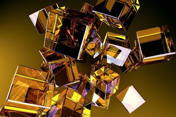 Graphic image of transparent cubes