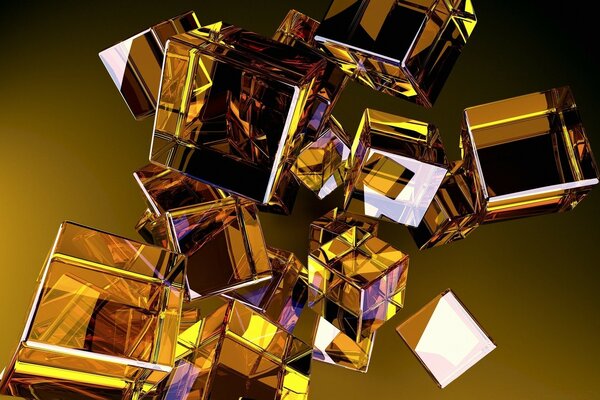 Графическое изображение прозрачных кубов
