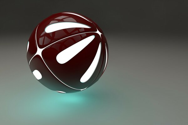 Round glowing ball burgundy