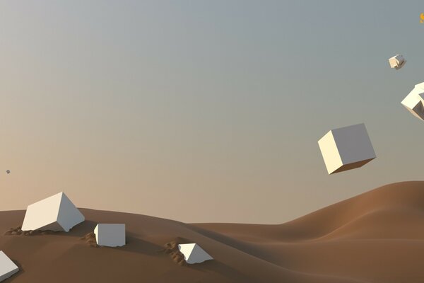 Desktop screensaver with desert