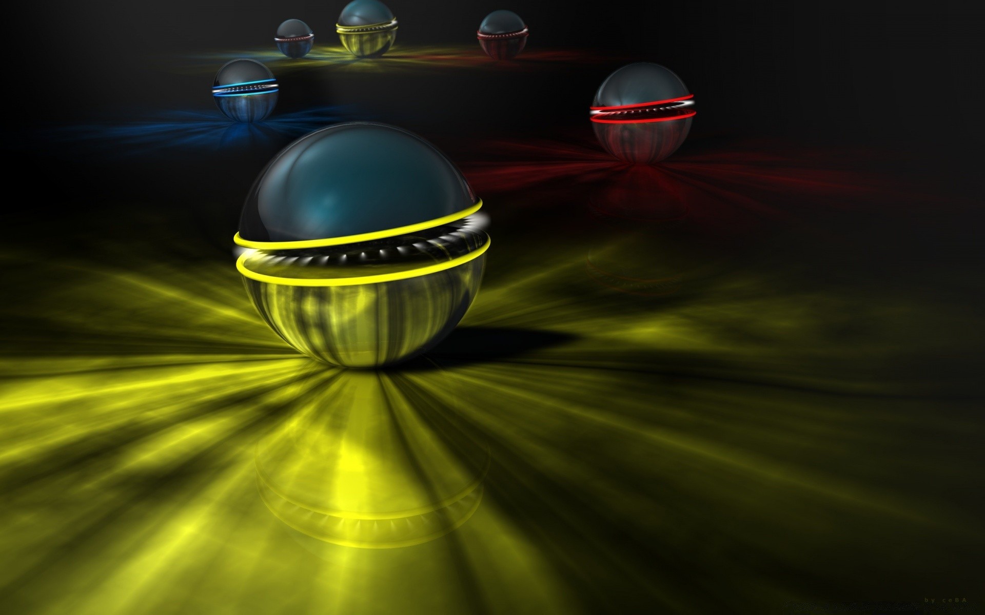 3d graphics blur light abstract surreal art illustration still life dark reflection ball