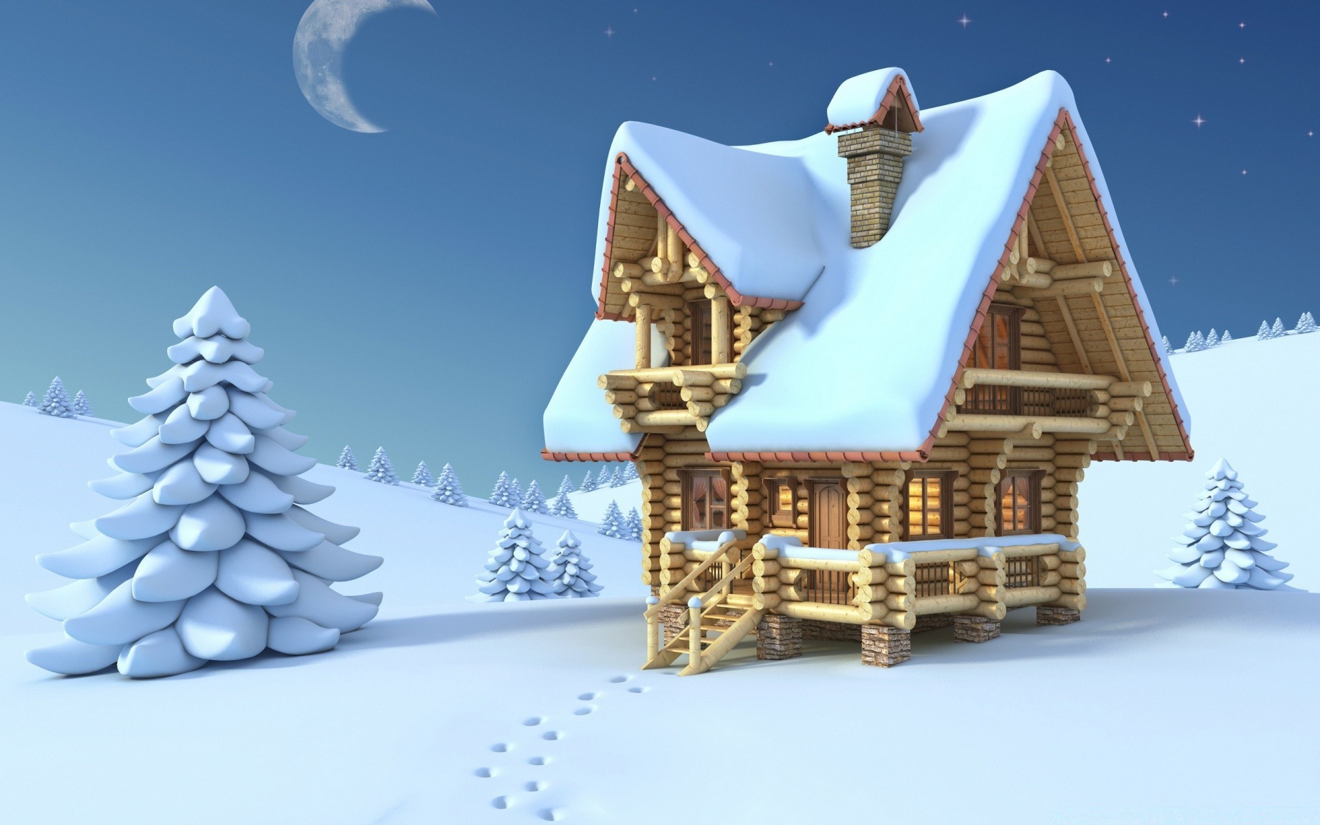 gráficos 3d casa neve inverno bungalow telhado céu madeira cabana casa de madeira tradicional temporada arquitetura ao ar livre resort família