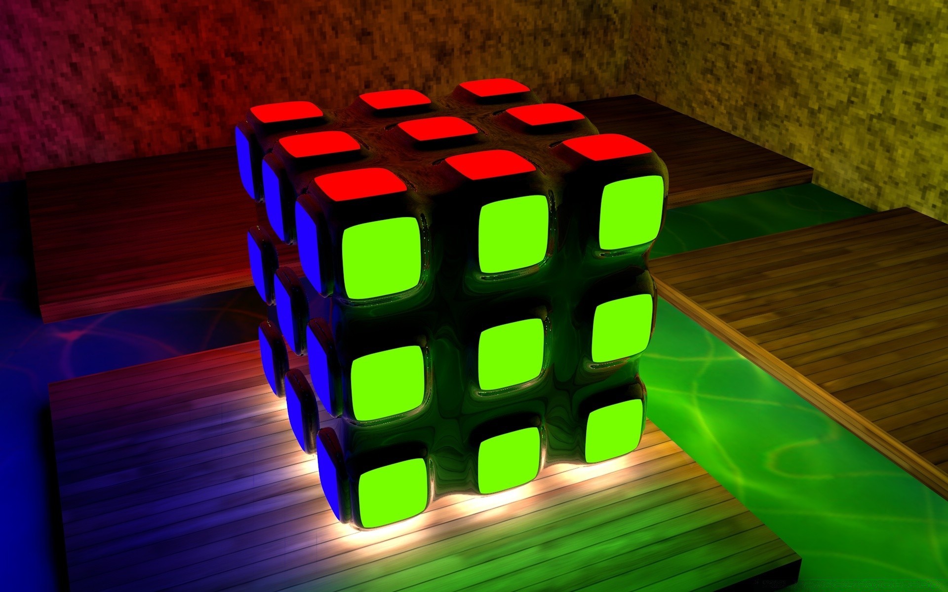 3d graphics cube abstract game square light technology business desktop color