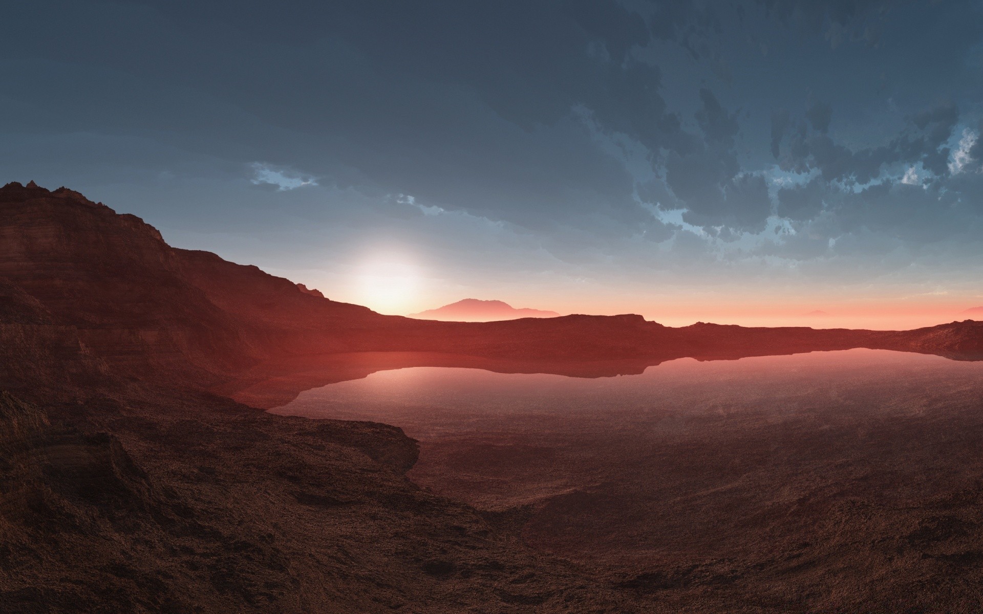 3d-grafik sonnenuntergang abend dämmerung landschaft berge dämmerung wüste reisen himmel im freien tageslicht