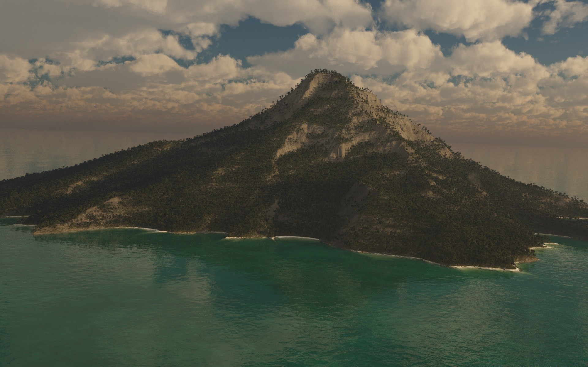 3d графика воды пейзаж путешествия горы на открытом воздухе дневной свет небо природа остров моря море озеро пляж живописный океан