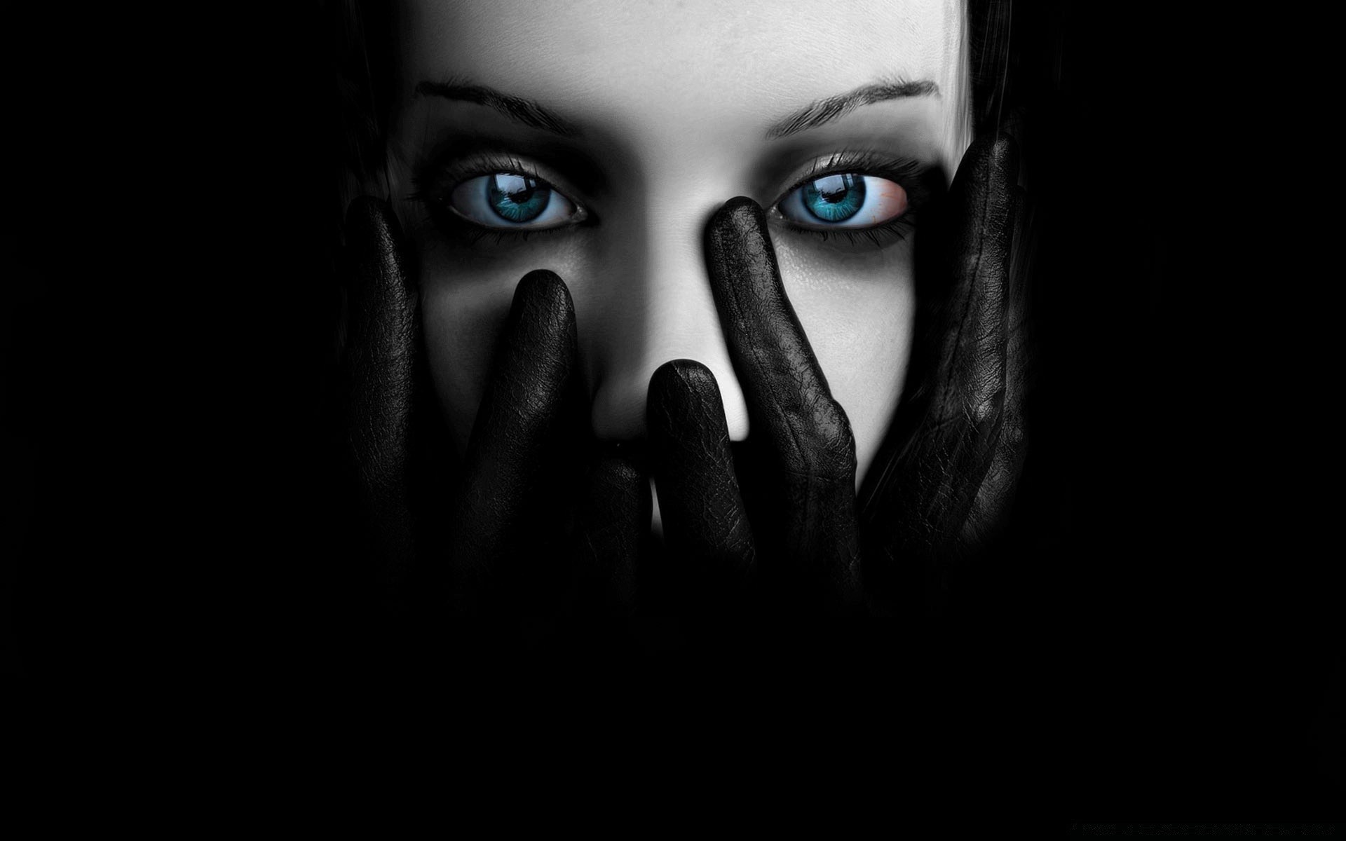 3d графика темный девушка монохромный лицо портрет искусство женщина страшно глаз норовистый хэллоуин ужас студия порочный тень мода призрак страшно модель