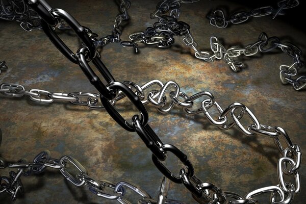 3d chain close-up