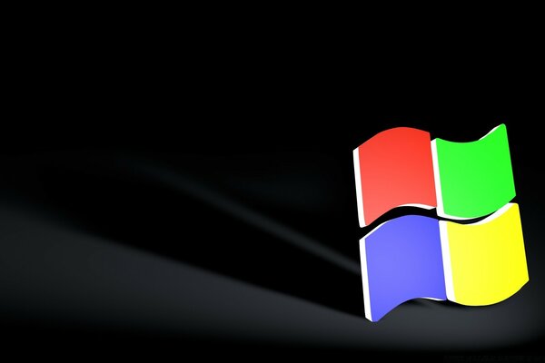 Microsoft icon on a black background