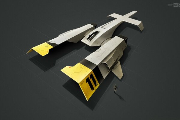 Militärflugzeug Transformer in 3D-Grafik