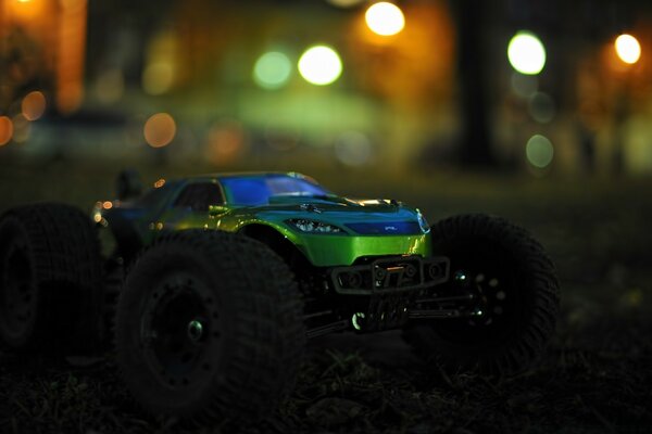 Toy RC car model with huge wheels