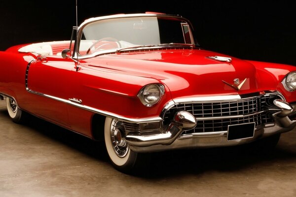 Retro car. Classic red car