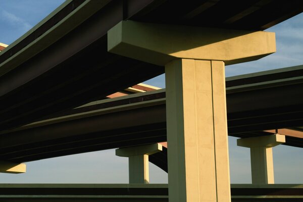 Transport system. Overpass view from below