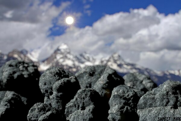 Trozos de lava de cerca