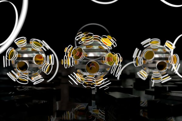 Coronavirus molecules in gray-yellow springs