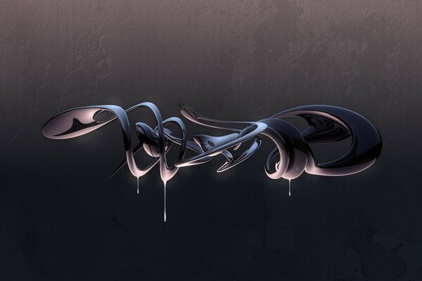 Spiral of liquid on a dark background