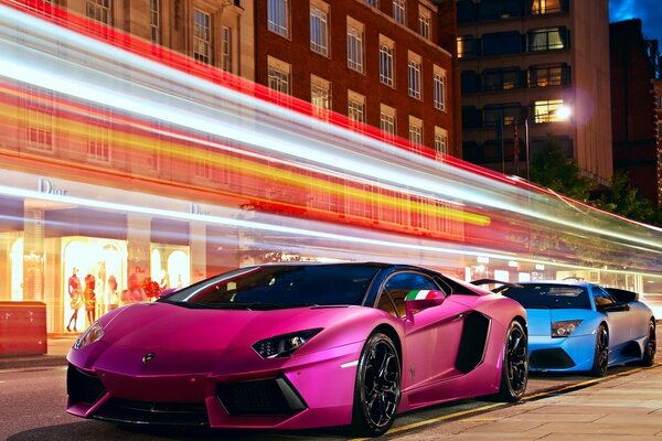 Sports car race on city streets