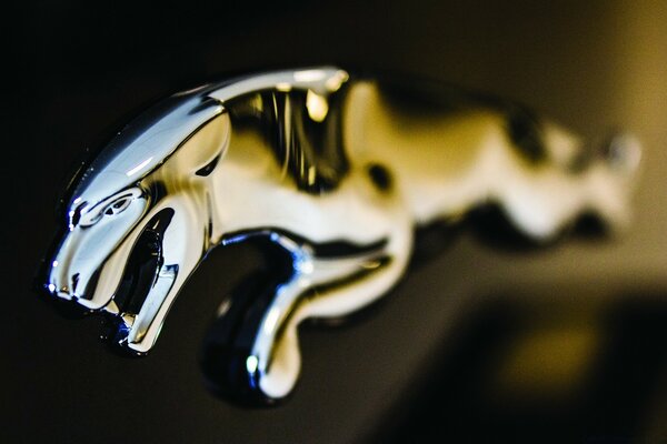 Verschwommenes Foto von Jaguar Auto Emblem