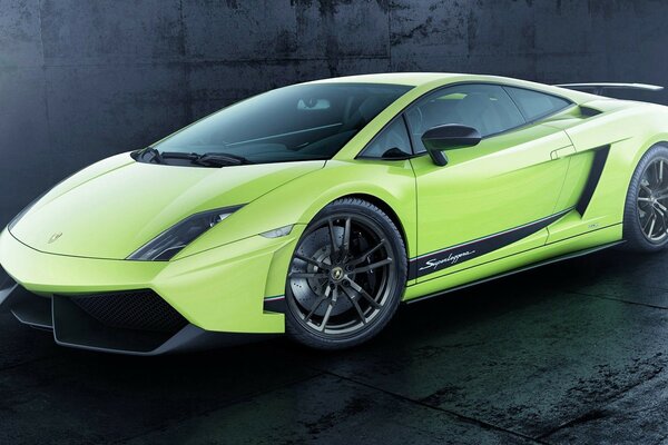 Green Neon Sports Car