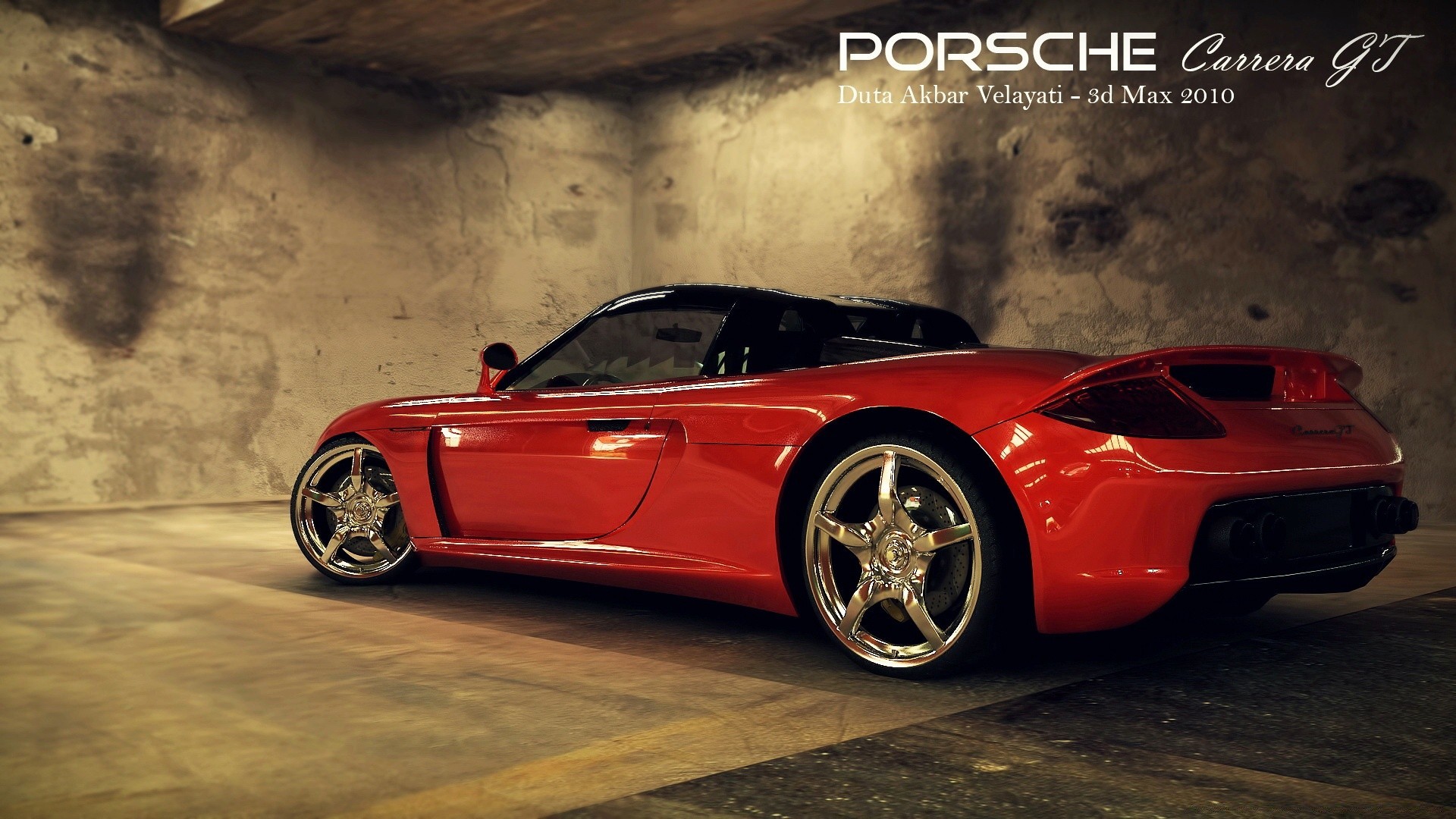 красный спортивный автомобиль Porsche Carrera GT загрузить