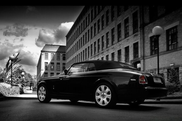 Black car in the city