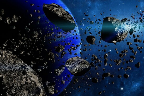 Der Asteroidengürtel besteht aus kleinen und großen Fragmenten eines Meteoriten