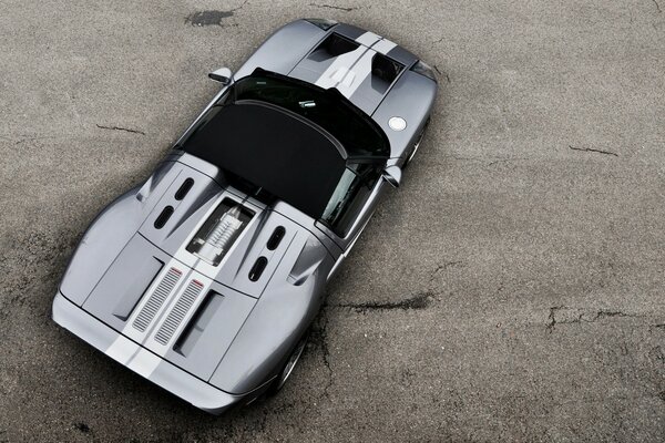 Photo of an empty sports car from a height