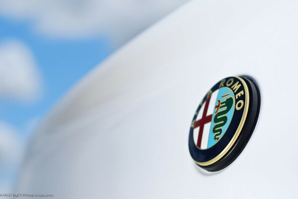 White Alfa Romeo Badge